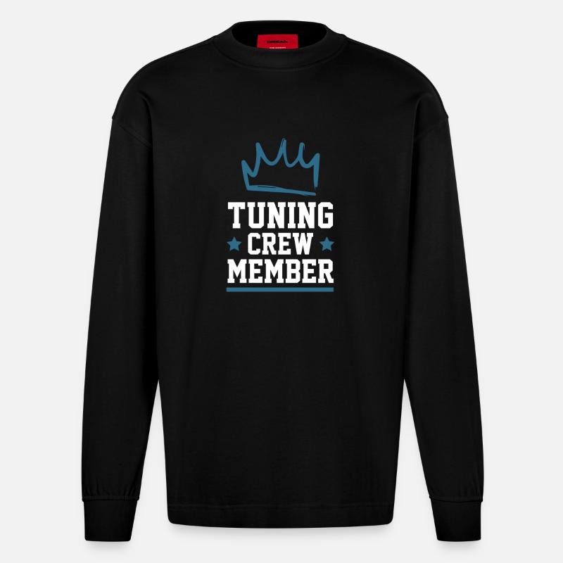 Tuning Crew - Heavyweight Oversized Organic Langarmshirt Made in EU - SOLID BLACK