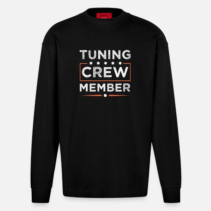 Tuning Crew - Heavyweight Oversized Organic Langarmshirt Made in EU - SOLID BLACK