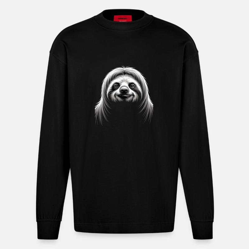 Faultier - Heavyweight Oversized Organic Langarmshirt Made in EU - SOLID BLACK