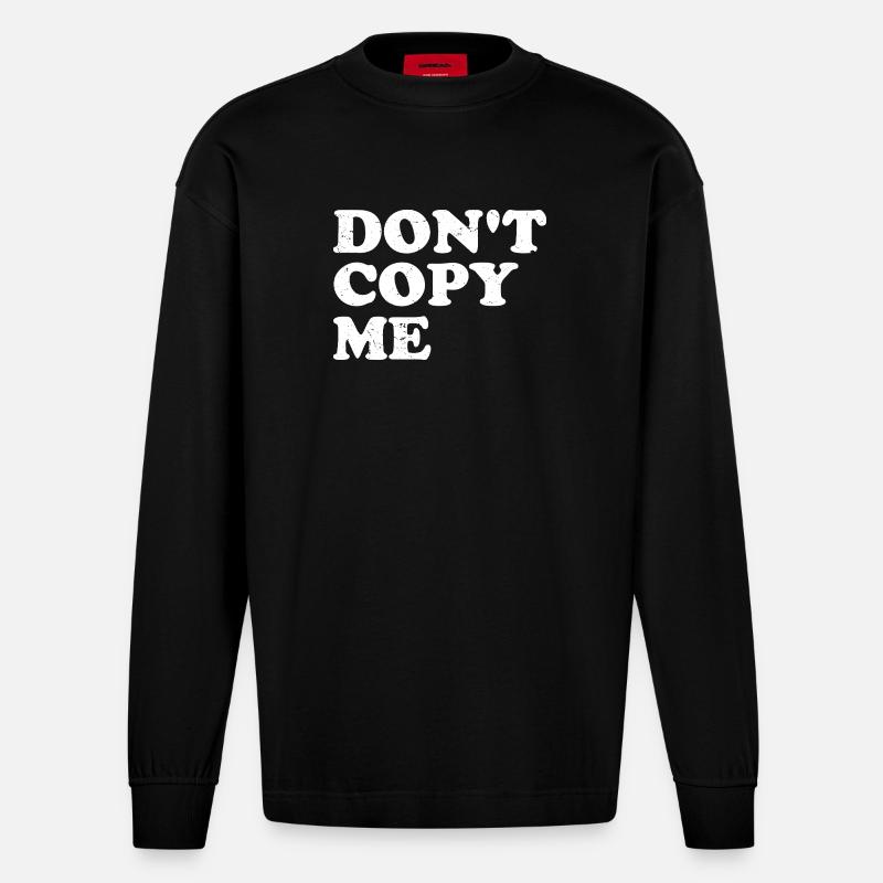 Ne me copie pas - Manches longues bio épais oversize fabriqué en UE - SOLID BLACK