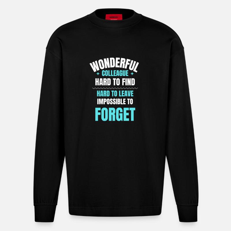Wunderbares Kollegengeschenk - Heavyweight Oversized Organic Langarmshirt Made in EU - SOLID BLACK