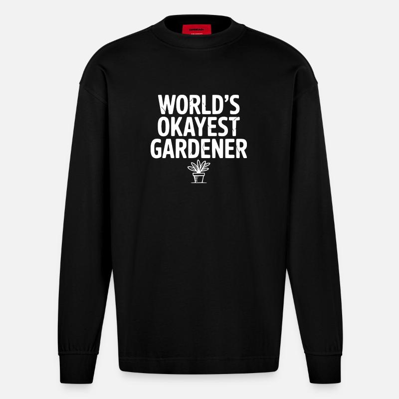 Der beste Gärtner der Welt - Heavyweight Oversized Organic Langarmshirt Made in EU - SOLID BLACK