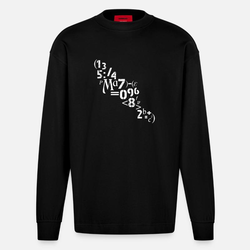 Mathematiker Lehrer Zahlen Zeichen Analyst - Heavyweight Oversized Organic Langarmshirt Made in EU - SOLID BLACK