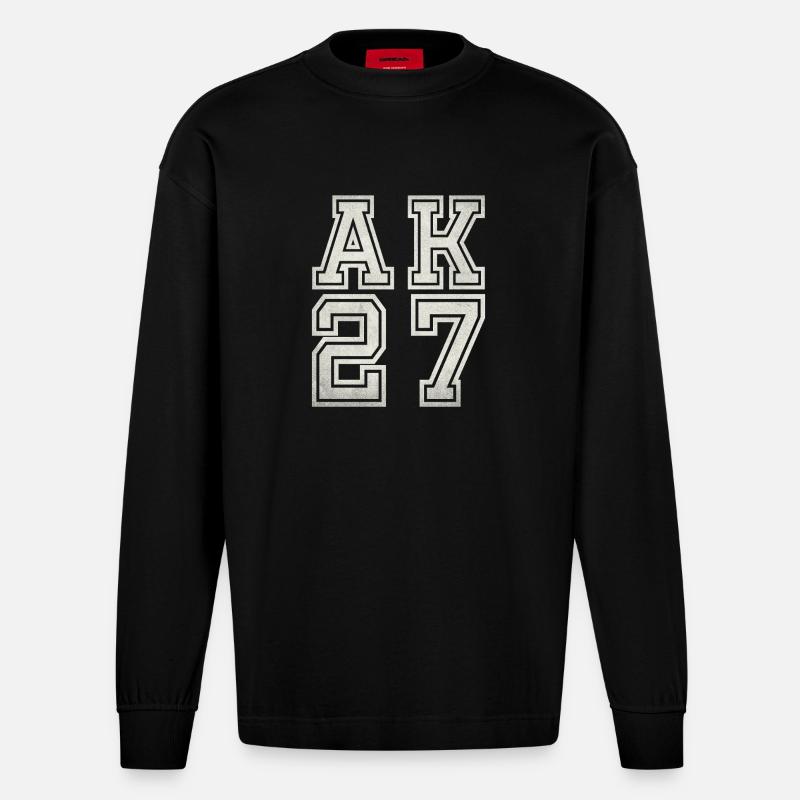 AK 27 - Heavyweight Oversized Organic Langarmshirt Made in EU - SOLID BLACK