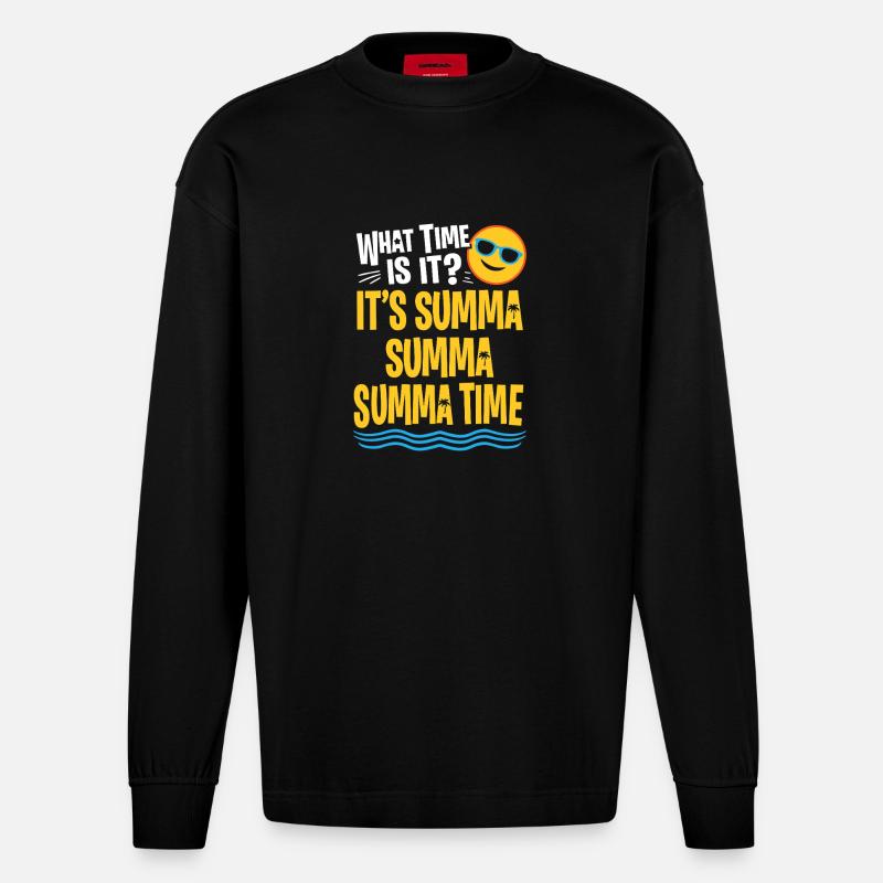 Summa Summa Time Tee - Heavyweight Oversized Organic Langarmshirt Made in EU - SOLID BLACK