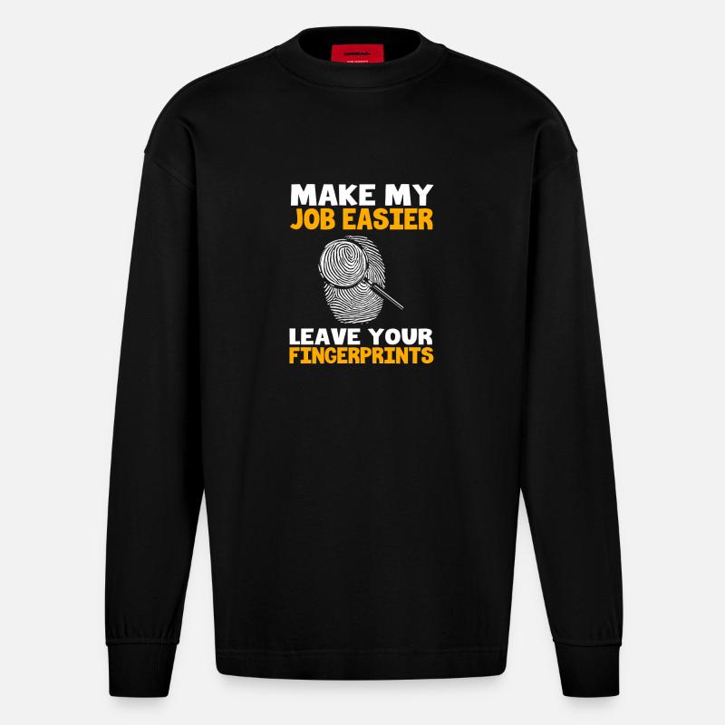 Forensik Forensiker Rechtsmedizin - Heavyweight Oversized Organic Langarmshirt Made in EU - SOLID BLACK