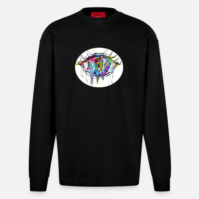 Farbauge - Heavyweight Oversized Organic Langarmshirt Made in EU - SOLID BLACK