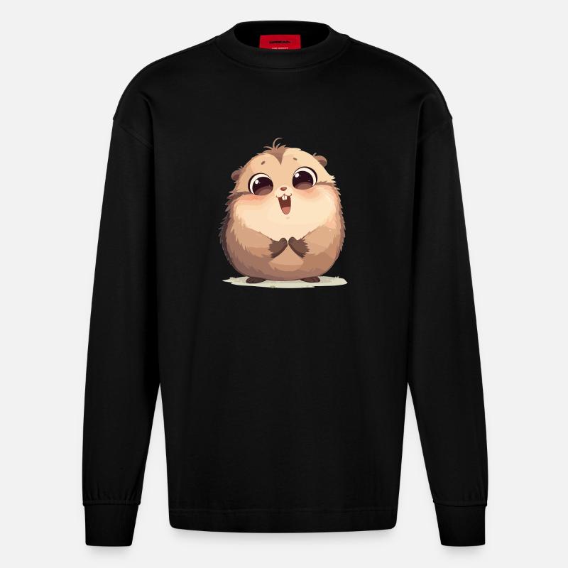 Marmottes Marmotte - Manches longues bio épais oversize fabriqué en UE - SOLID BLACK