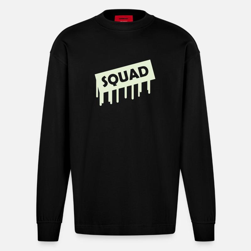 Squad - Heavyweight Oversized Organic Longsleeve Shirt Made in EU - SOLID BLACK