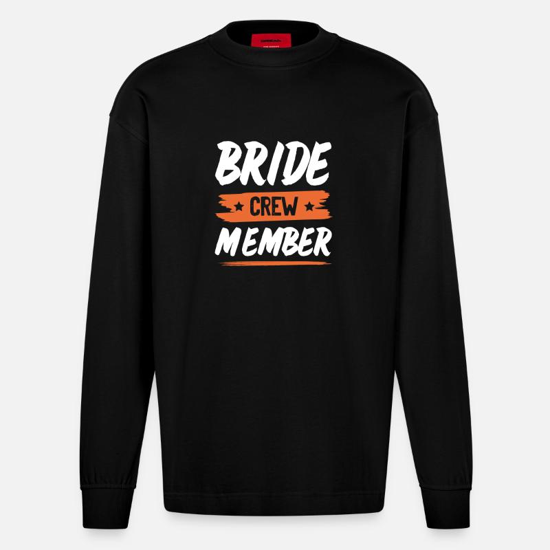 Bride Crew - Heavyweight Oversized Organic Langarmshirt Made in EU - SOLID BLACK