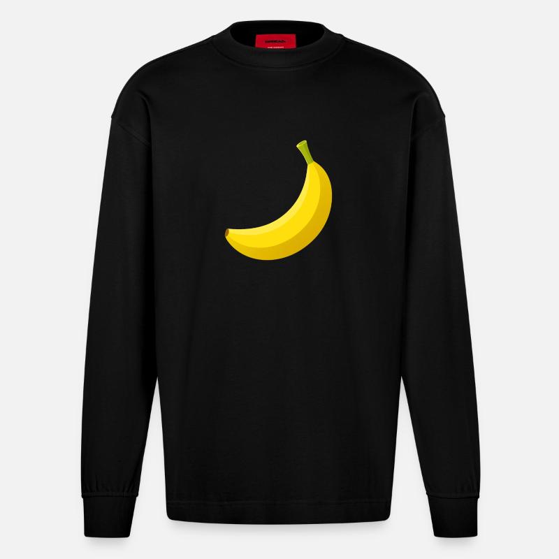 Banane - Heavyweight Oversized Organic Langarmshirt Made in EU - SOLID BLACK