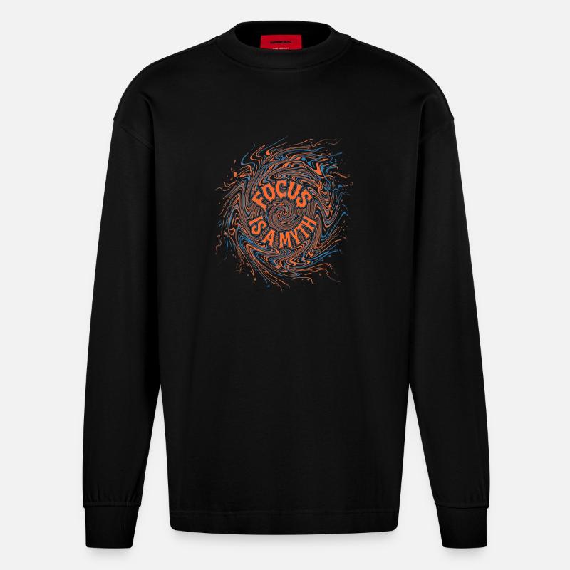 Focus Myth - Heavyweight Oversized Organic Langarmshirt Made in EU - SOLID BLACK