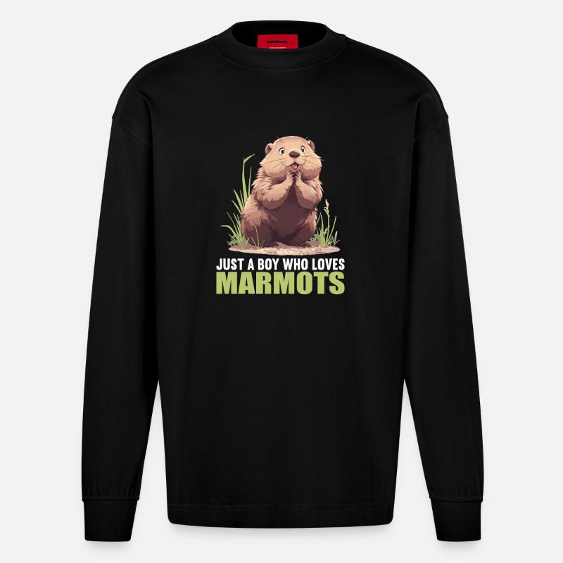 Marmottes Marmotte - Manches longues bio épais oversize fabriqué en UE - SOLID BLACK