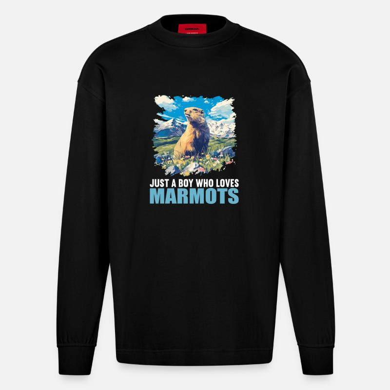 Marmottes Marmotte - Manches longues bio épais oversize fabriqué en UE - SOLID BLACK