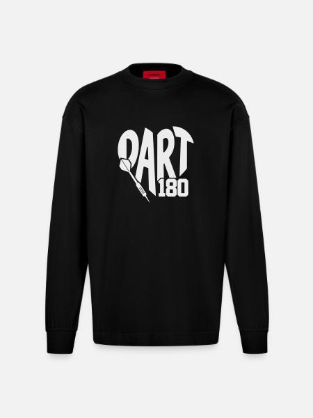 Dart 180 Art & Dart Design - Heavyweight Oversized Organic Longsleeve Shirt Made in EU - SOLID BLACK