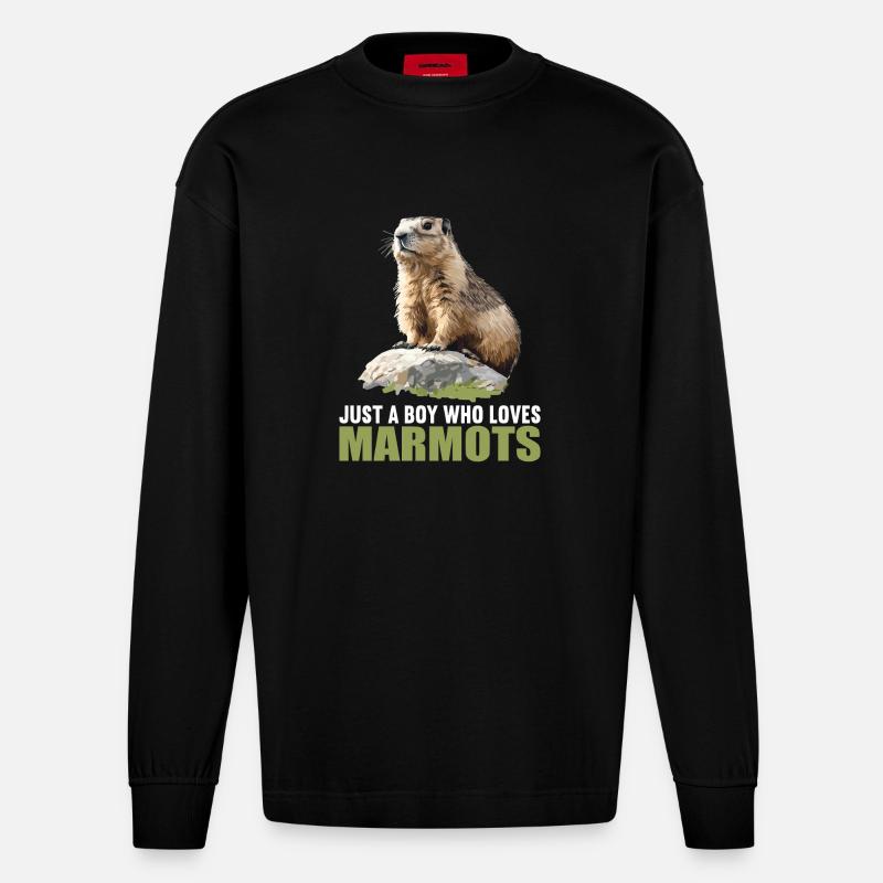 Marmottes Marmotte - Manches longues bio épais oversize fabriqué en UE - SOLID BLACK