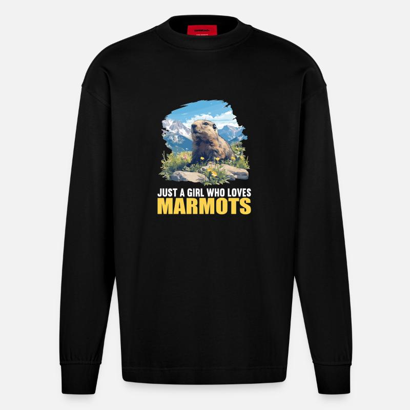 Marmottes Marmotte - Manches longues bio épais oversize fabriqué en UE - SOLID BLACK