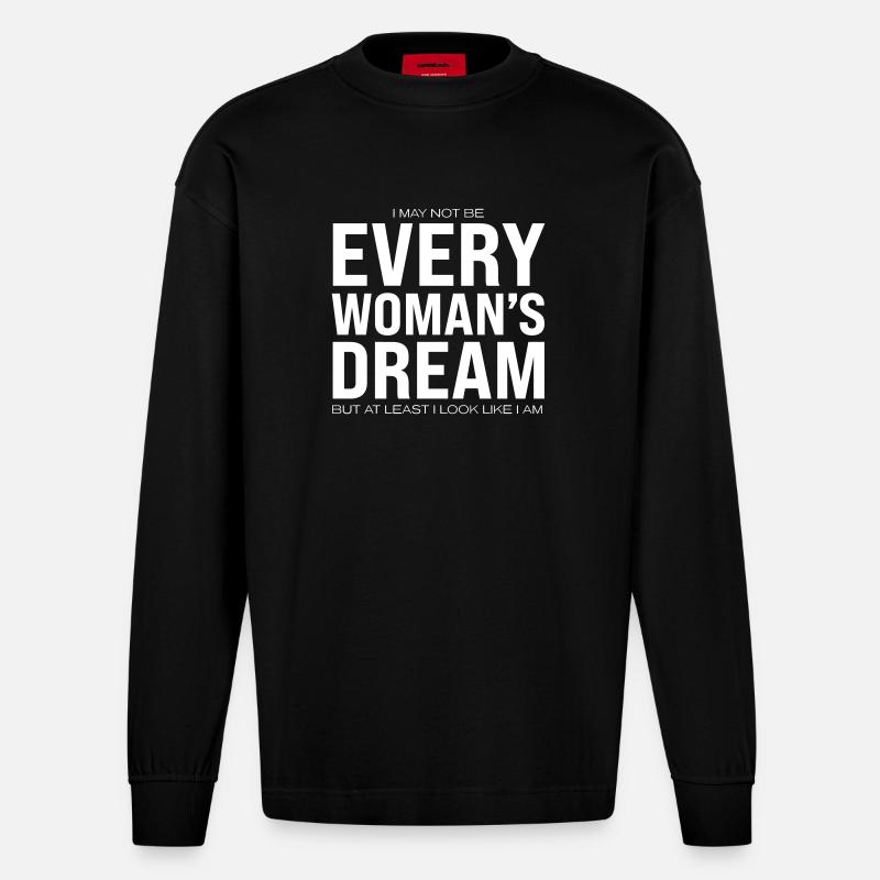 Every Woman's Dream - Heavyweight Oversized Organic Langarmshirt Made in EU - SOLID BLACK