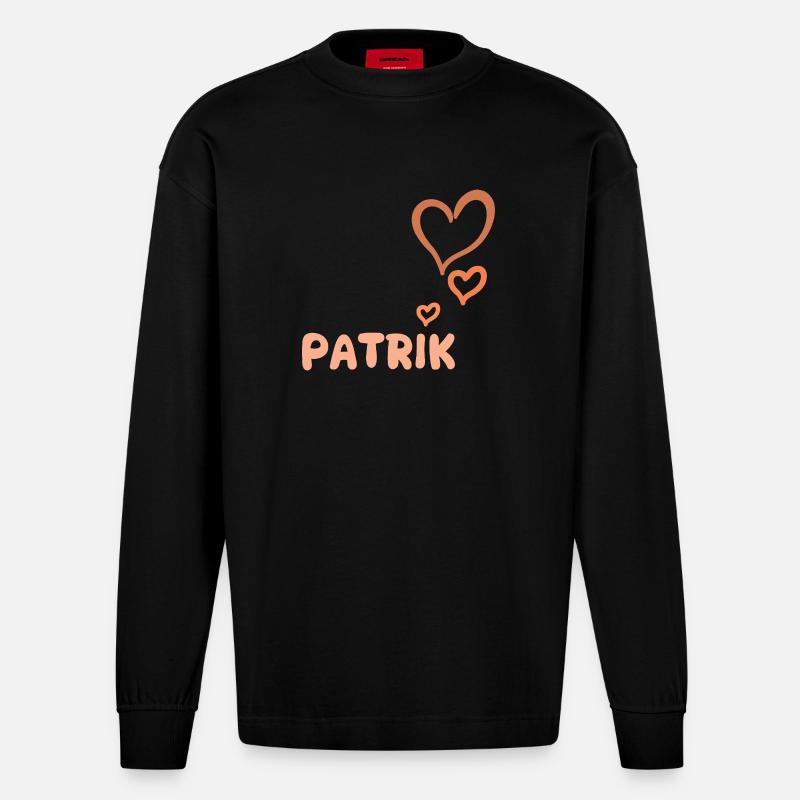 Nom Patrik - Manches longues bio épais oversize fabriqué en UE - SOLID BLACK