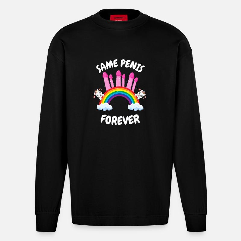 Same Penis Forever Bride - Heavyweight Oversized Organic Langarmshirt Made in EU - SOLID BLACK