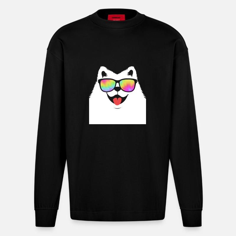 Samoyède - Manches longues bio épais oversize fabriqué en UE - SOLID BLACK