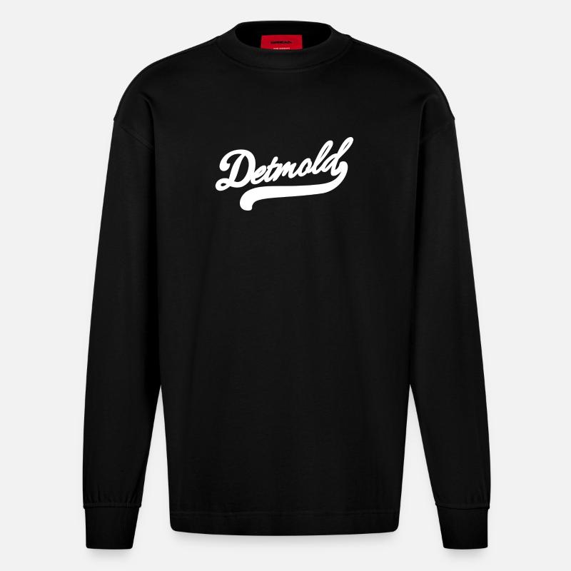 Detmold Retro - Heavyweight Oversized Organic Langarmshirt Made in EU - SOLID BLACK