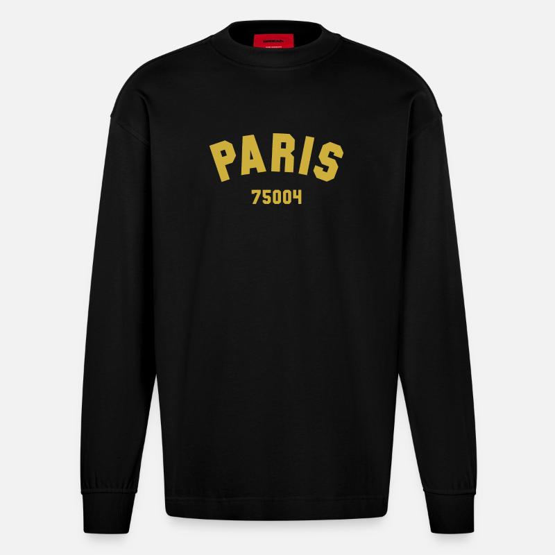 4e arrondissement de PARIS - Manches longues bio épais oversize fabriqué en UE - SOLID BLACK