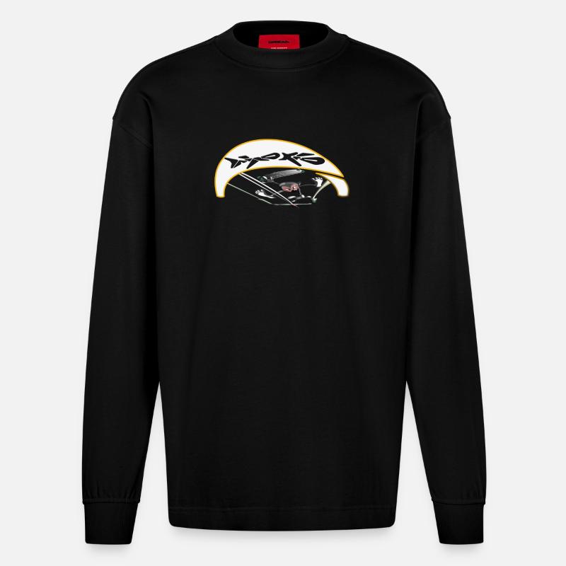 Kiter actif avec trajectoire dynamique - Manches longues bio épais oversize fabriqué en UE - SOLID BLACK