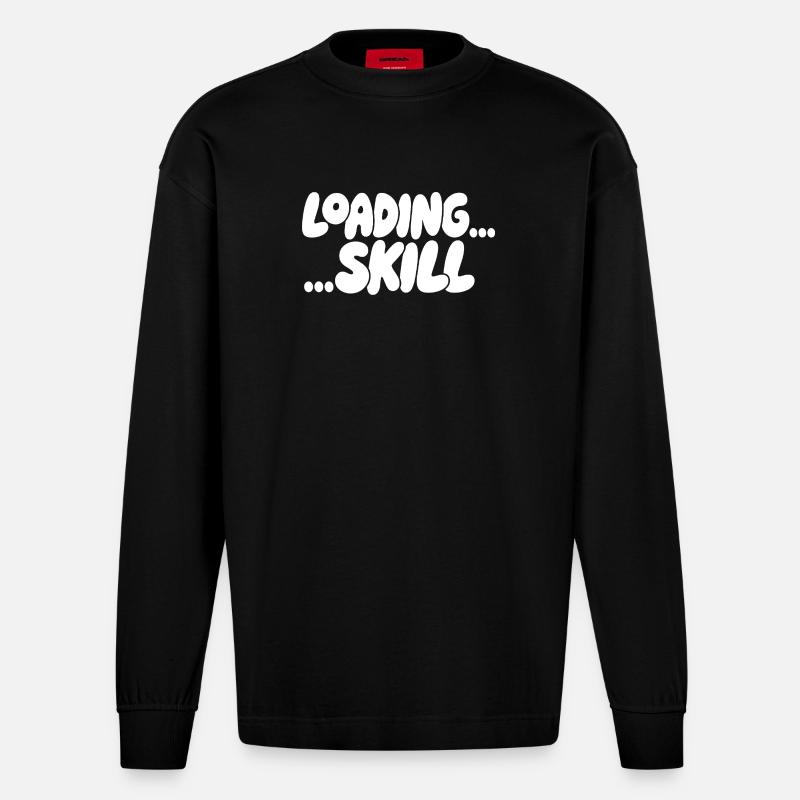 Loading Screen Skill Aesthetics - Heavyweight Oversized Organic Longsleeve Shirt Made in EU - SOLID BLACK