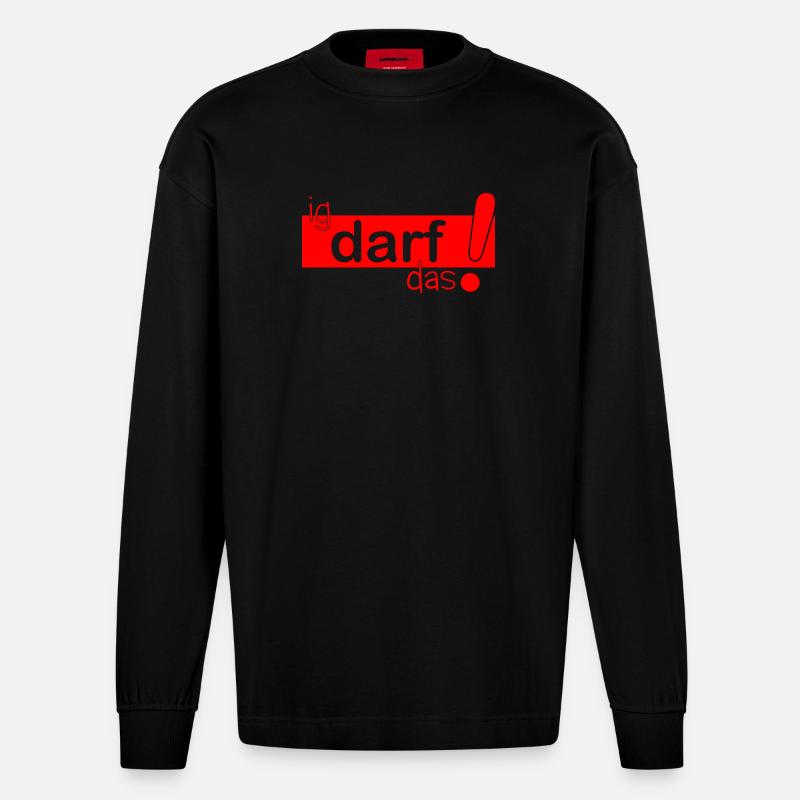 ig darf das! - Heavyweight Oversized Organic Langarmshirt Made in EU - SOLID BLACK