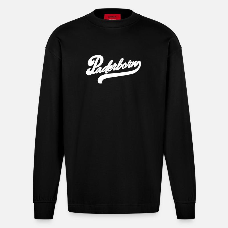 Paderborn Retro - Heavyweight Oversized Organic Langarmshirt Made in EU - SOLID BLACK
