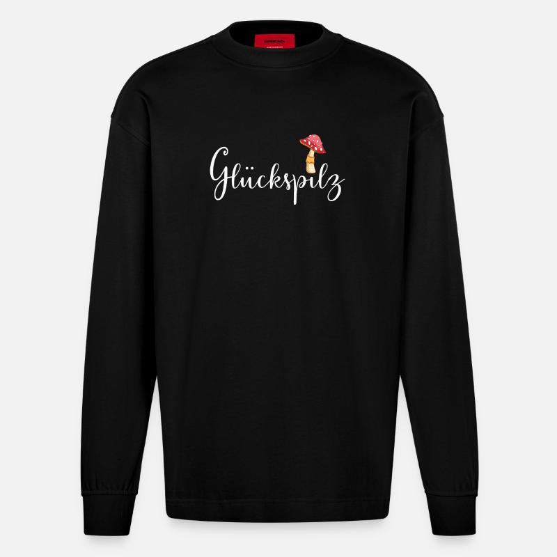 Glückspilz - Heavyweight Oversized Organic Langarmshirt Made in EU - SOLID BLACK