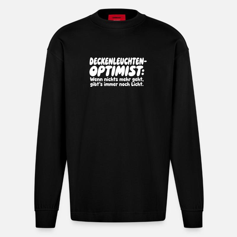 Deckenleuchten-Optimist - Heavyweight Oversized Organic Langarmshirt Made in EU - SOLID BLACK