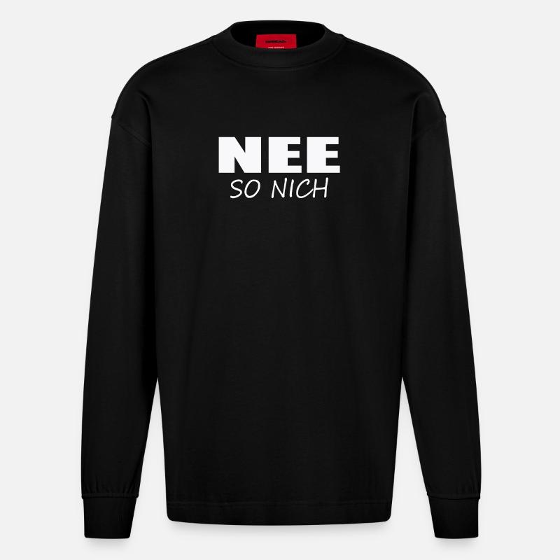 NON, PAS COMME ÇA - Manches longues bio épais oversize fabriqué en UE - SOLID BLACK