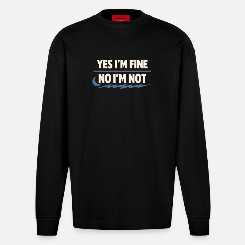 Perimenopause Humor Perimenopause - Heavyweight Oversized Organic Langarmshirt Made in EU - SOLID BLACK