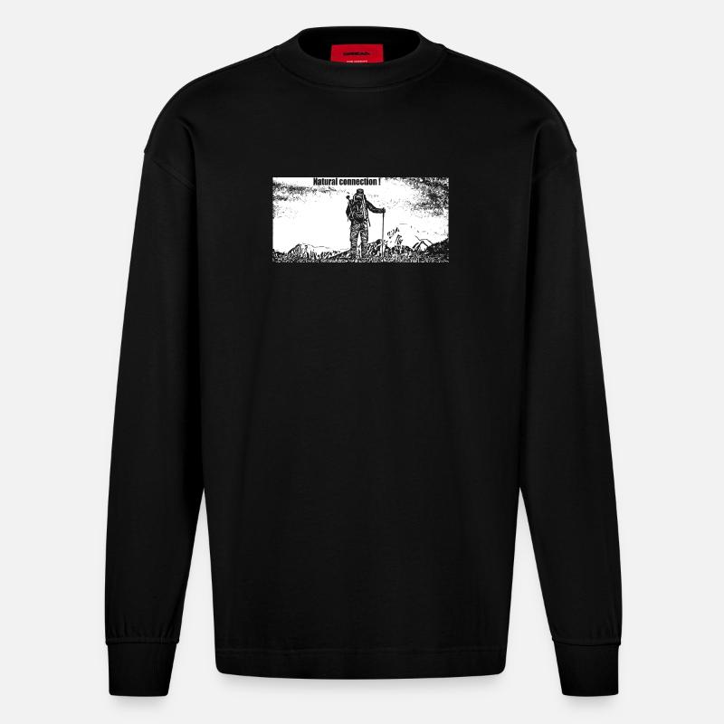 Run and run again - Manches longues bio épais oversize fabriqué en UE - SOLID BLACK