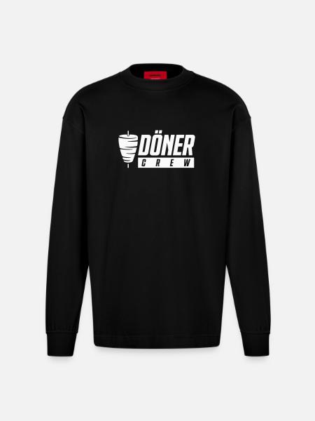 L’équipe Döner - Manches longues bio épais oversize fabriqué en UE - SOLID BLACK