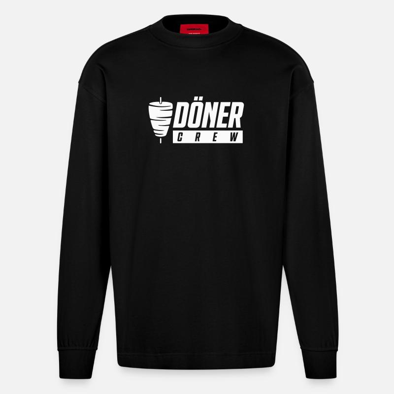 Döner Crew - Heavyweight Oversized Organic Langarmshirt Made in EU - SOLID BLACK