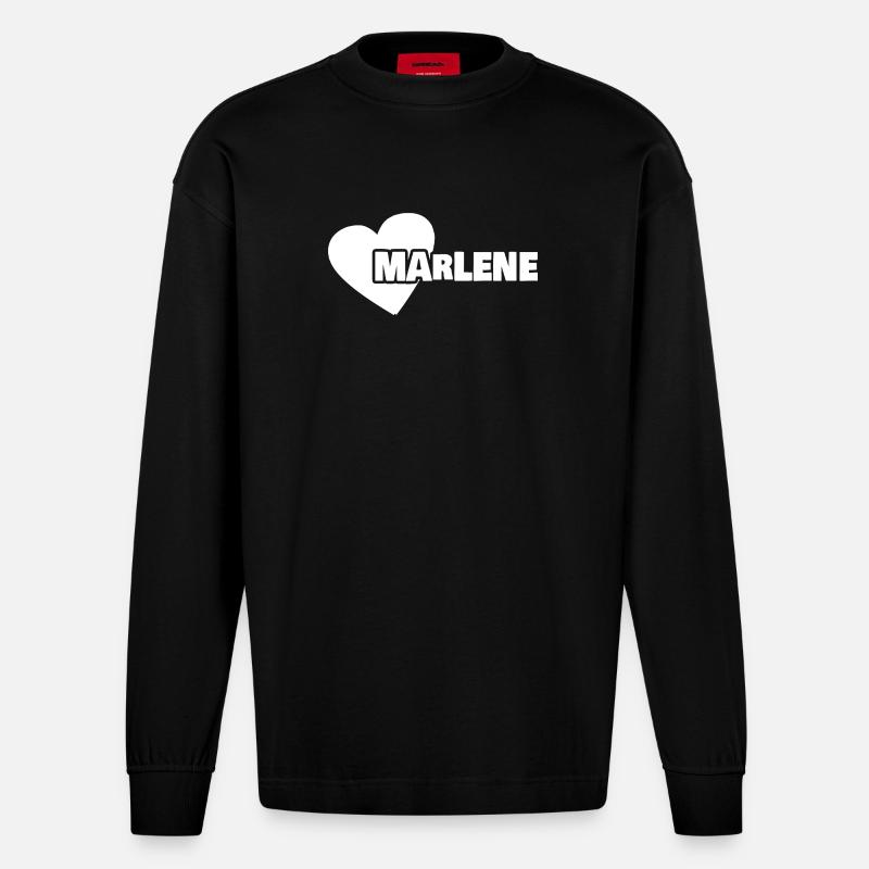 Vorname Marlene - Heavyweight Oversized Organic Langarmshirt Made in EU - SOLID BLACK