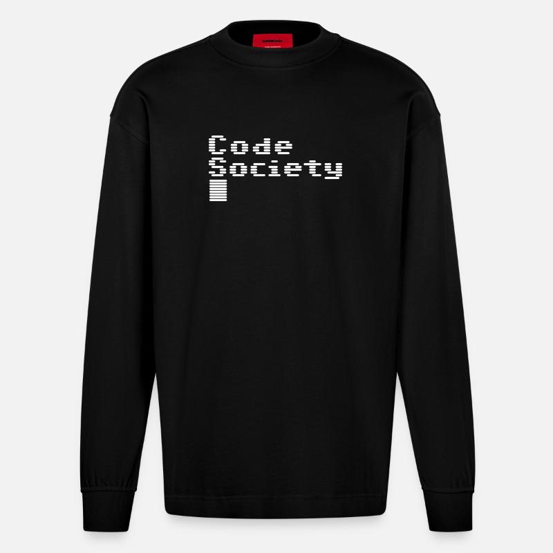 Code Society - Heavyweight Oversized Organic Langarmshirt Made in EU - SOLID BLACK