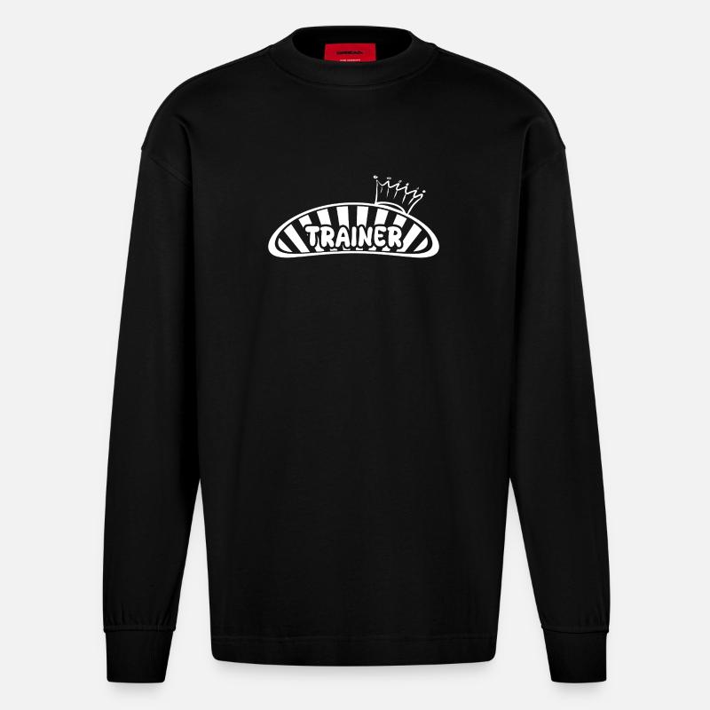 Trainer - Heavyweight Oversized Organic Langarmshirt Made in EU - SOLID BLACK