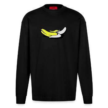 Nackte Banane - Heavyweight Oversized Organic Langarmshirt Made in EU - SOLID BLACK - Vorne