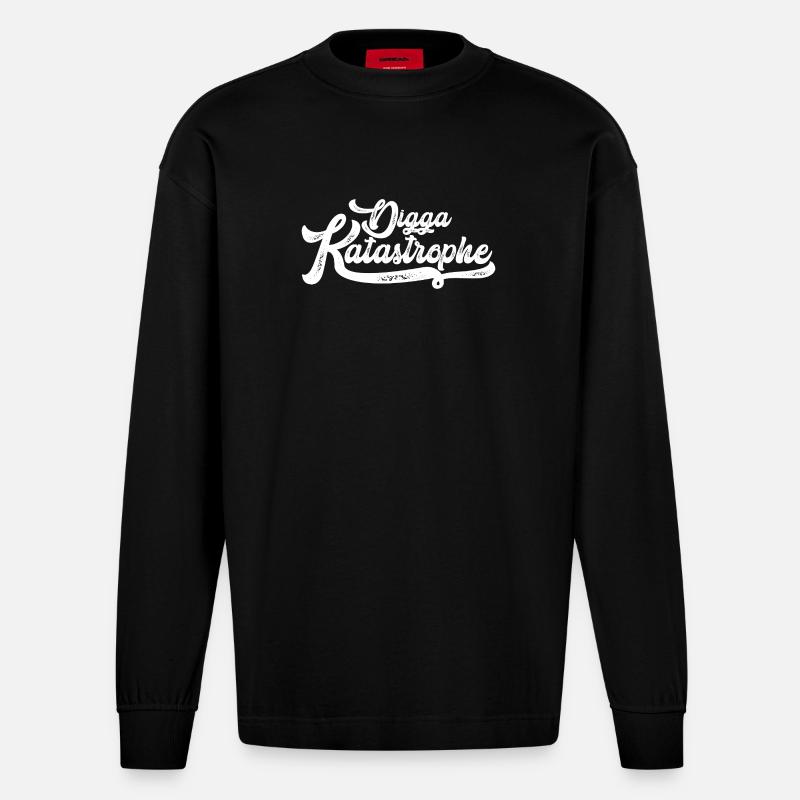 Dogga Katastrophe Script - Heavyweight Oversized Organic Langarmshirt Made in EU - SOLID BLACK