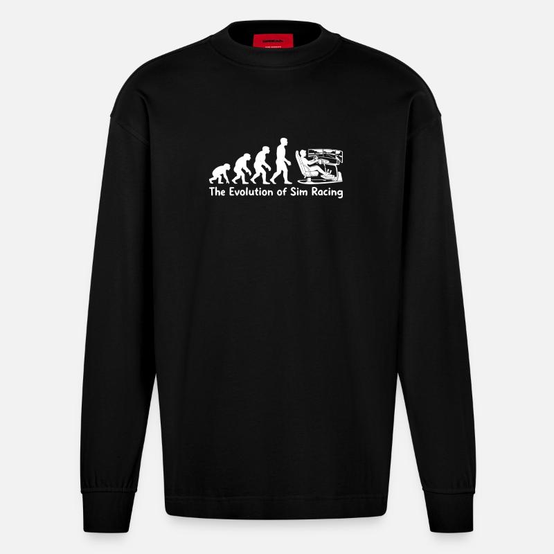 Die Evolution des Sim Racings - Heavyweight Oversized Organic Langarmshirt Made in EU - SOLID BLACK