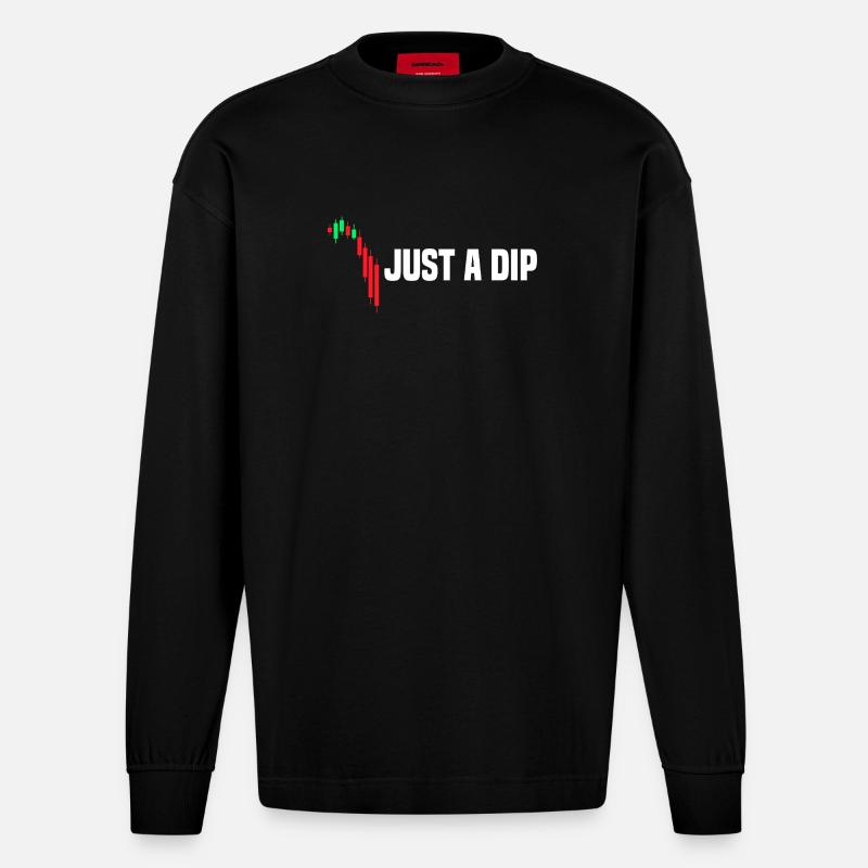 Juste une baisse du marché boursier - Manches longues bio épais oversize fabriqué en UE - SOLID BLACK