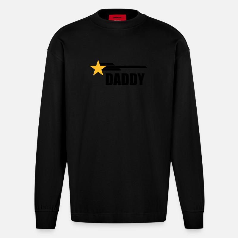Daddy - Heavyweight Oversized Organic Langarmshirt Made in EU - SOLID BLACK