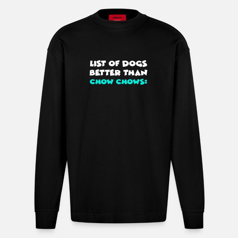Chow Chow - Manches longues bio épais oversize fabriqué en UE - SOLID BLACK