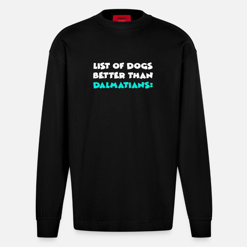 Dalmatian Dalmatiner - Heavyweight Oversized Organic Langarmshirt Made in EU - SOLID BLACK