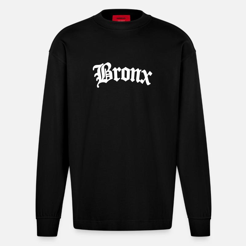 bronx - Heavyweight Oversized Organic Langarmshirt Made in EU - SOLID BLACK