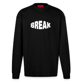 BREAK - Heavyweight Oversized Organic Longsleeve Shirt Made in EU - SOLID BLACK - Front